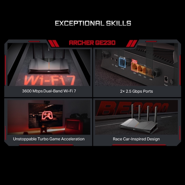 როუტერი TP-Link Archer GE230, 2882Mbps, Router, Black