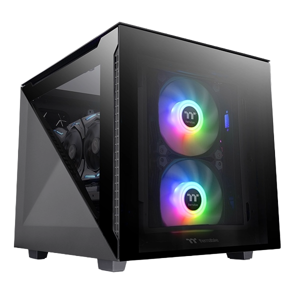 ქეისი Thermaltake CA-1V1-00S1WN-00 Divider 200 TG, Computer Case, Mini ITX, Micro ATX, USB-C 3.2, 2xUSB 3.0, HD Audio, Black