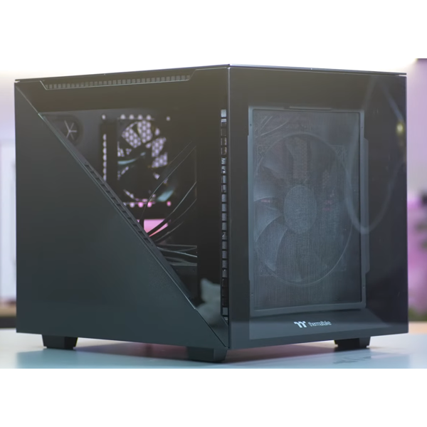 ქეისი Thermaltake CA-1V1-00S1WN-00 Divider 200 TG, Computer Case, Mini ITX, Micro ATX, USB-C 3.2, 2xUSB 3.0, HD Audio, Black