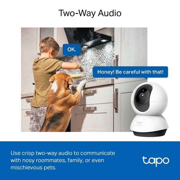ვიდეო სათვალთვალო კამერა TP-Link Tapo C220, WiFi Home Security Camera, White