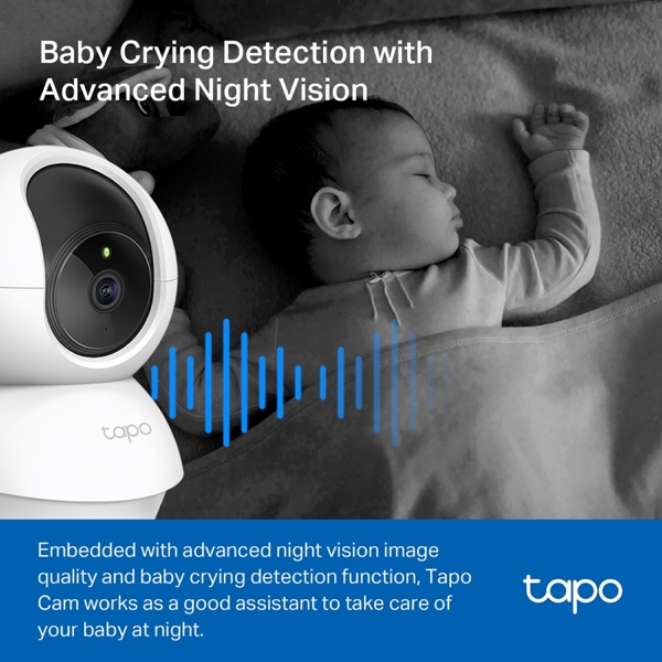 ვიდეო სათვალთვალო კამერა TP-Link Tapo C200C, Home Security Camera, White
