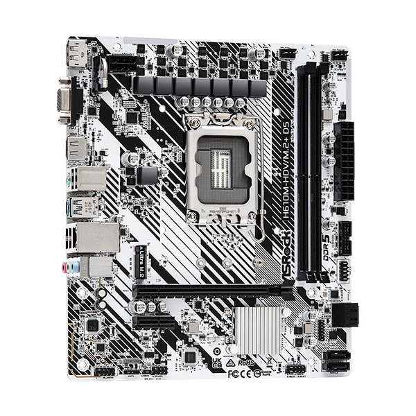 დედა დაფა ASRock 90-MXBM50-A0UAYZ H610M-HDV/M.2+ D5, LGA1700, DDR5, 96GB