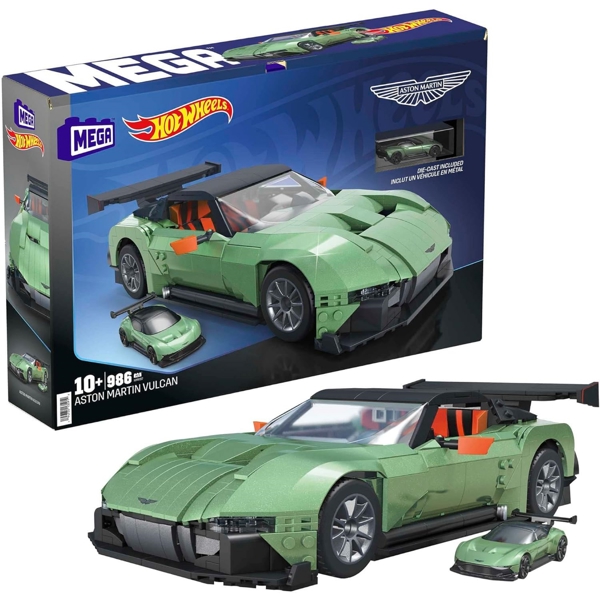 ასაწყობი სათამაშო მანქანა Mattel HMY97, Collector Aston Martin Vulcan, Green