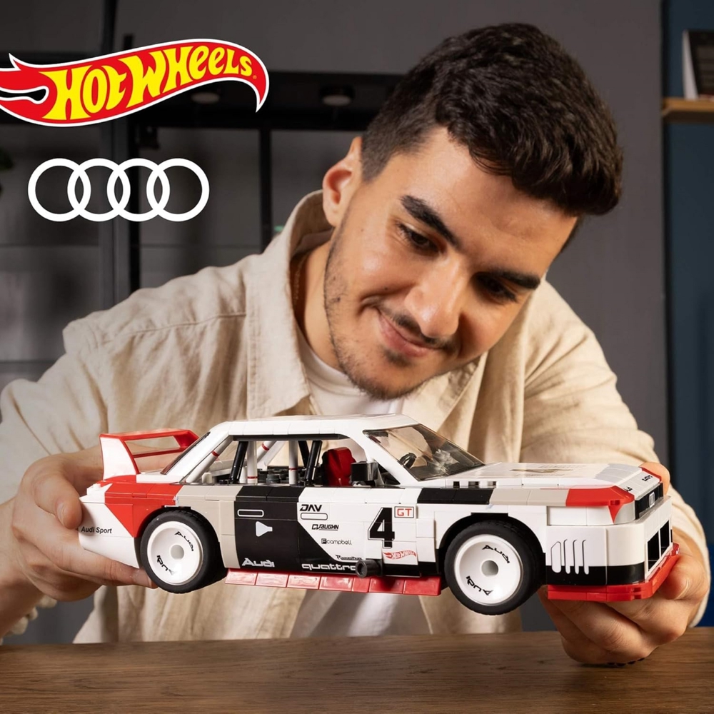 ასაწყობი სათამაშო მანქანა Mattel HRY20 Mega Audi 90 Quattro ISMA GTO, White