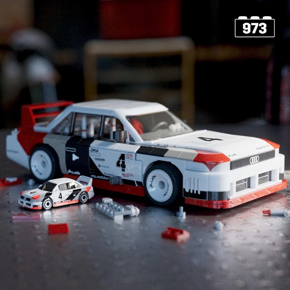 ასაწყობი სათამაშო მანქანა Mattel HRY20 Mega Audi 90 Quattro ISMA GTO, White