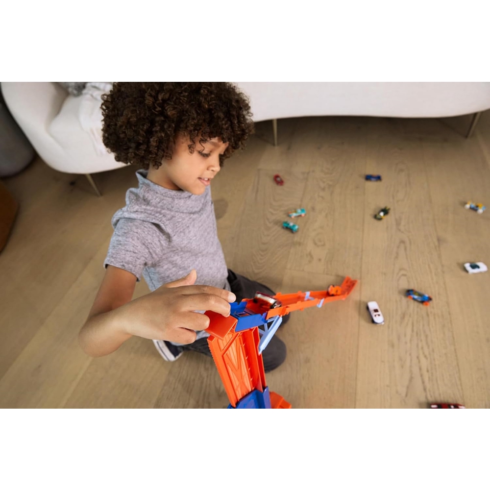 სათამაშო ამწე Mattel HDY92 Hot Wheels City Air Drop Hauler, Blue