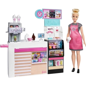 MATTEL GMW03 Barbie Coffee Shop Playset, Pink