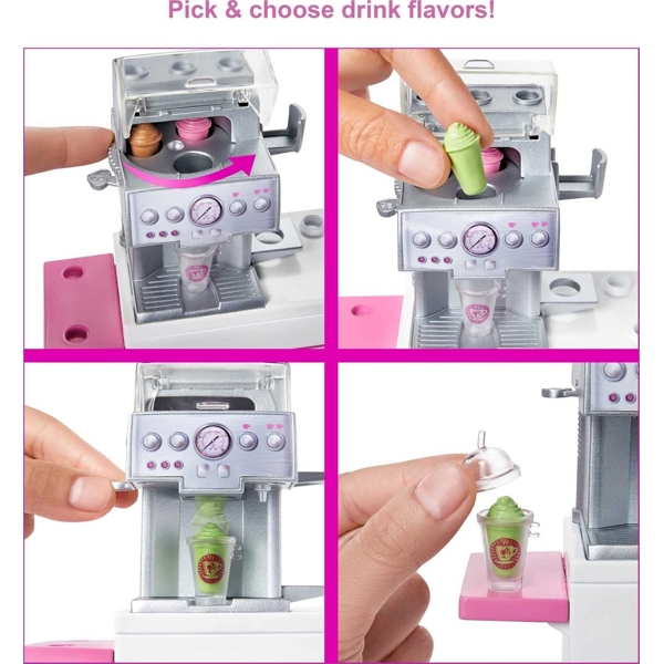 MATTEL GMW03 Barbie Coffee Shop Playset, Pink