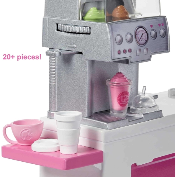 MATTEL GMW03 Barbie Coffee Shop Playset, Pink