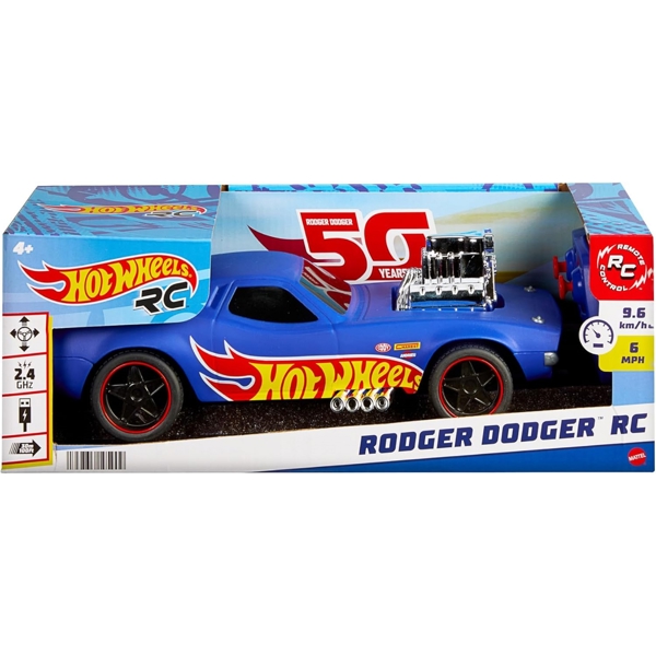 სათამაშო მანქანა MATTEL HTP54 Hot Wheels Remote Control Car Rodger Dodger 1:16, Blue