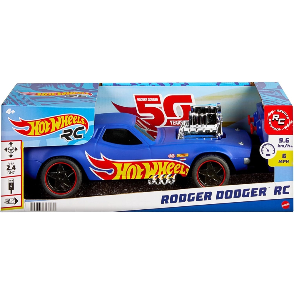 სათამაშო მანქანა MATTEL HTP54 Hot Wheels Remote Control Car Rodger Dodger 1:16, Blue