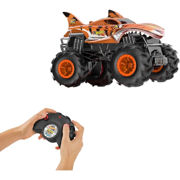 სათამაშო მანქანა Mattel HNV03 Hot Wheels Monster Trucks 1:24 Tiger SharkTM RC Vehicle