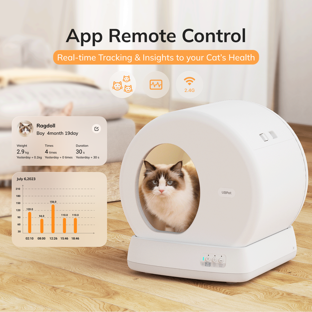 კატის ჭკვიანი სახლი UBTech UCAT C10 PRO, Smart Cat Litter Box, White