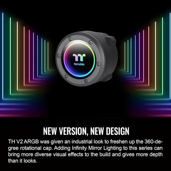 Liquid Cooling ThermalTake CL-W376-PL14SW-A TH420 V2, 140mm, 1800Rpm, Black