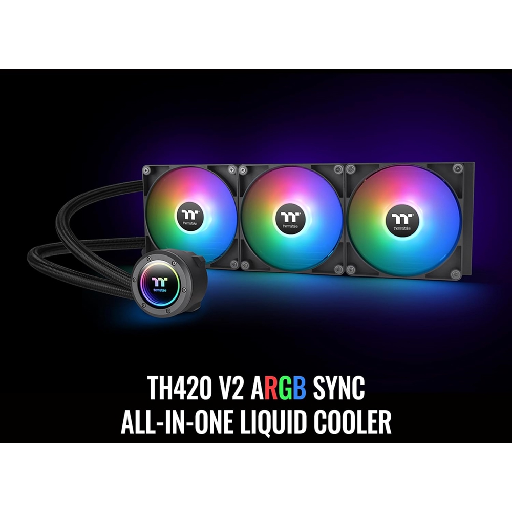 თხევადი გაგრილება ThermalTake CL-W376-PL14SW-A TH420 V2, 140mm, 1800Rpm, Liquid Cooling, Black