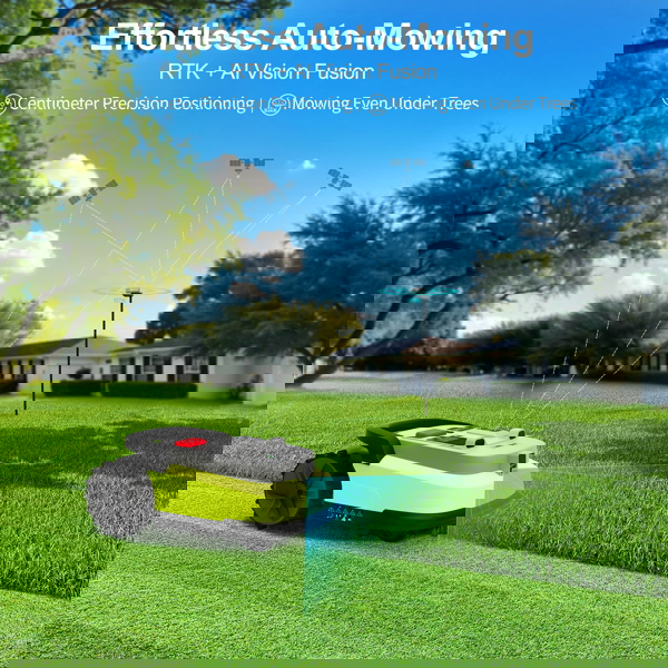 გაზონის საკრეჭი რობოტი UBTech M10 PRO, WiFi, Bluetooth, Wire Free Robotic Lawn Mower, Green/Grey