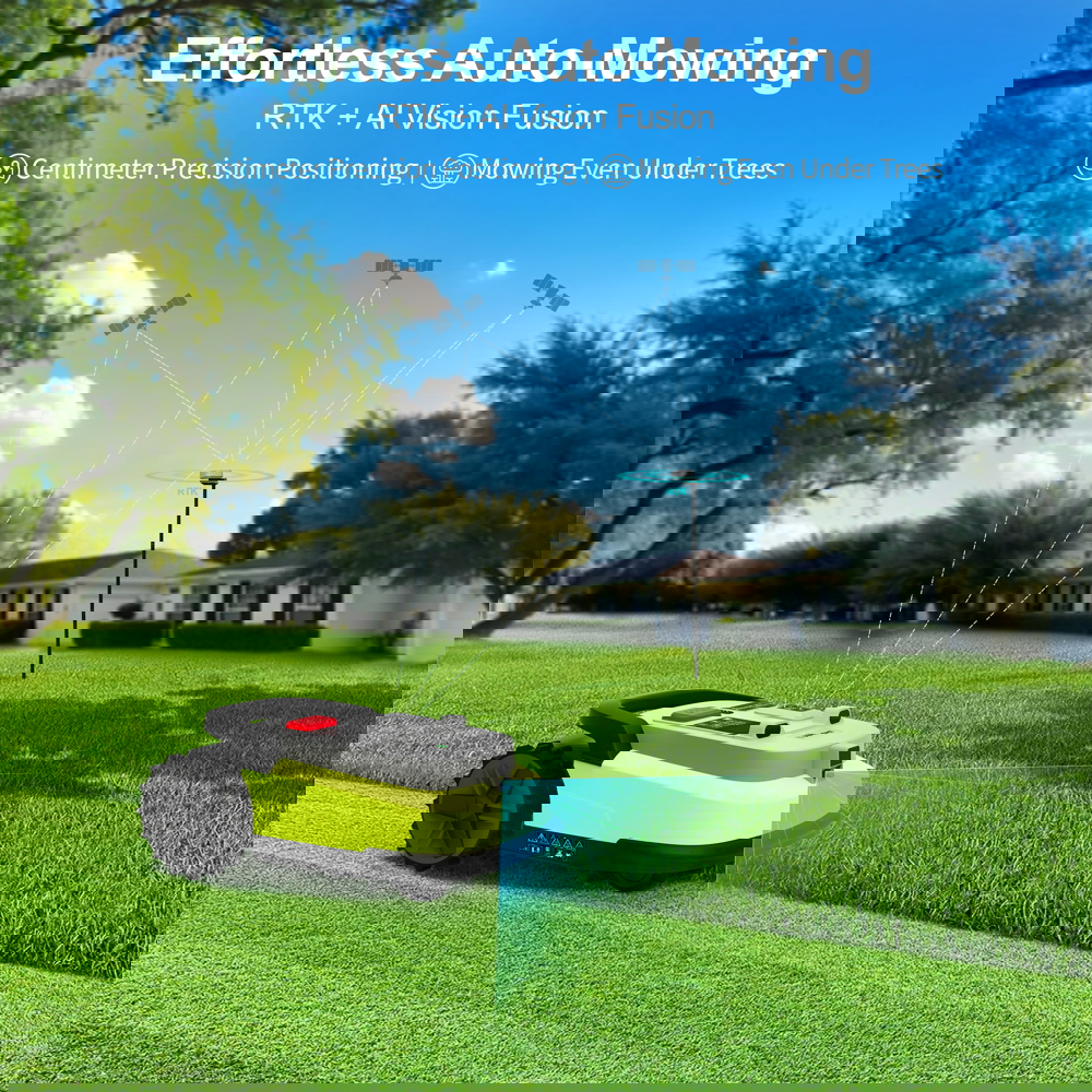 გაზონის საკრეჭი რობოტი UBTech M10 PRO, WiFi, Bluetooth, Wire Free Robotic Lawn Mower, Green/Grey