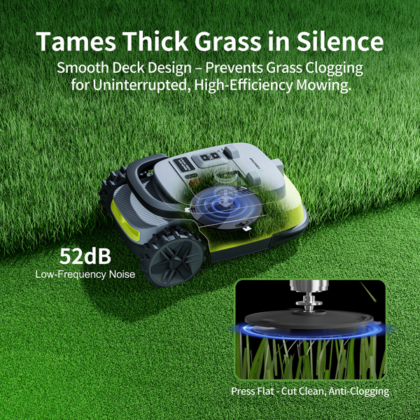 გაზონის საკრეჭი რობოტი UBTech M10 PRO, WiFi, Bluetooth, Wire Free Robotic Lawn Mower, Green/Grey