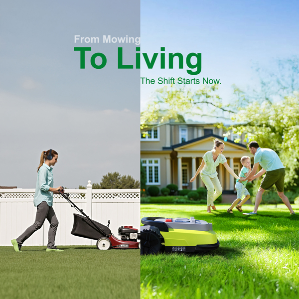 გაზონის საკრეჭი რობოტი UBTech M10 PRO, WiFi, Bluetooth, Wire Free Robotic Lawn Mower, Green/Grey