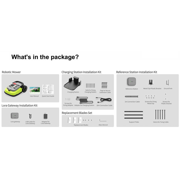 გაზონის საკრეჭი რობოტი UBTech M10 PRO, WiFi, Bluetooth, Wire Free Robotic Lawn Mower, Green/Grey