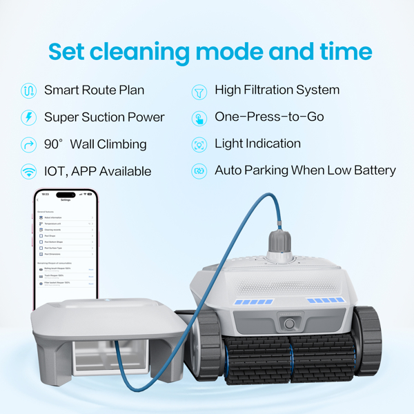 აუზის საწმენდი რობოტი UBTech AIRROBO PC200, Cordless Robotic Pool Cleaner, White