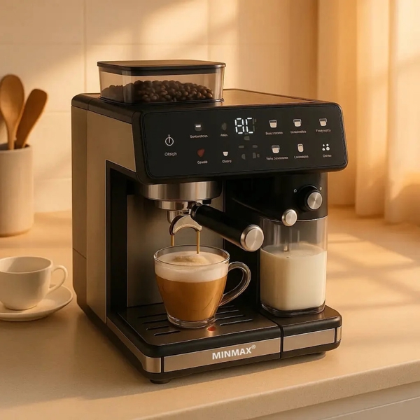 ყავის აპარატი MinMax MNC-5710, 1350W, 2.6L, Coffee Machine, Silver