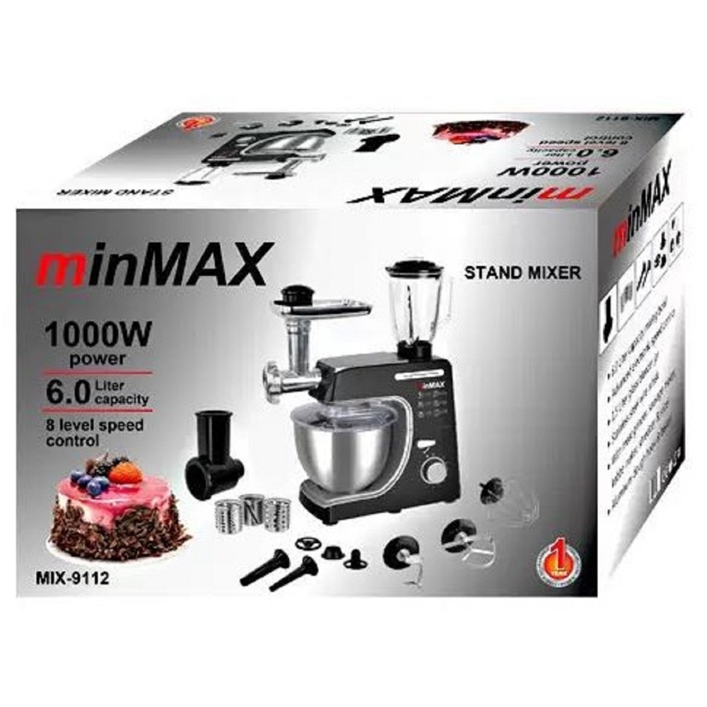 Food Processor MinMAX MIX-9112, 1000W, 6L, Black