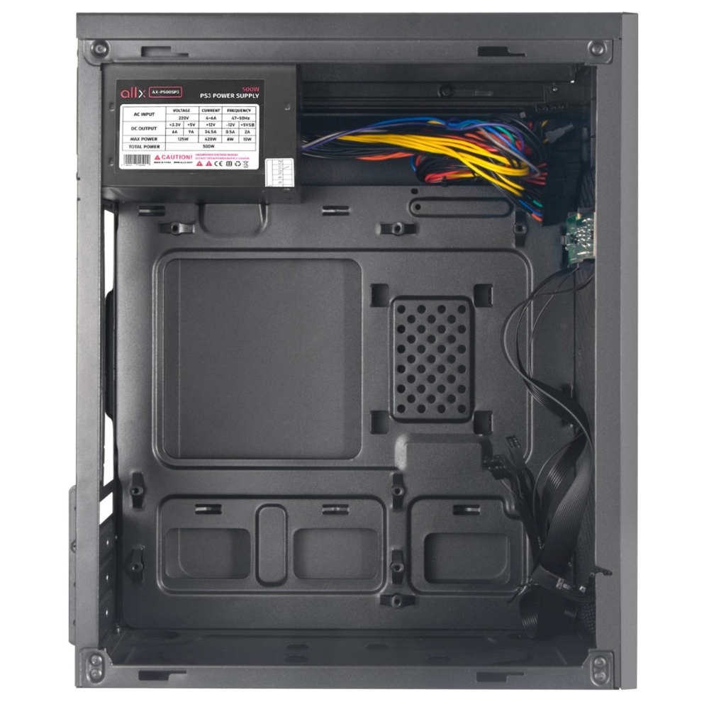 Computer Case ALLX B1745, Micro-ATX, ITX, USB 1.1, Audio, Black