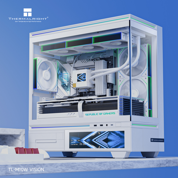 Computer Case ThermalRight TL-M10 Vision, ITX, Micro ATX, 2xUSB 3.0, USB Type-C, Audio, Mic, White
