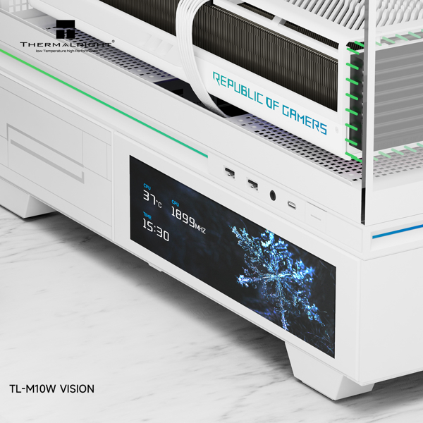 Computer Case ThermalRight TL-M10 Vision, ITX, Micro ATX, 2xUSB 3.0, USB Type-C, Audio, Mic, White