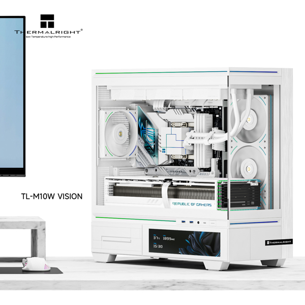 Computer Case ThermalRight TL-M10 Vision, ITX, Micro ATX, 2xUSB 3.0, USB Type-C, Audio, Mic, White