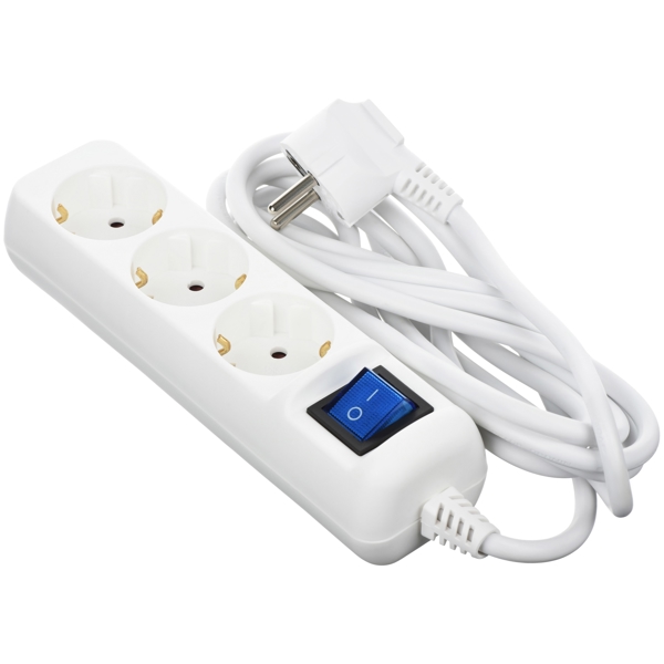 დენის გამანაწილებელი 2E 2E-U03ESM1.5, 3 Socket, 1.5m, White