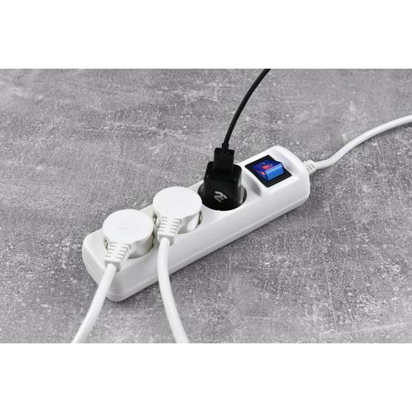 დენის გამანაწილებელი 2E 2E-U03ESM1.5, 3 Socket, 1.5m, White