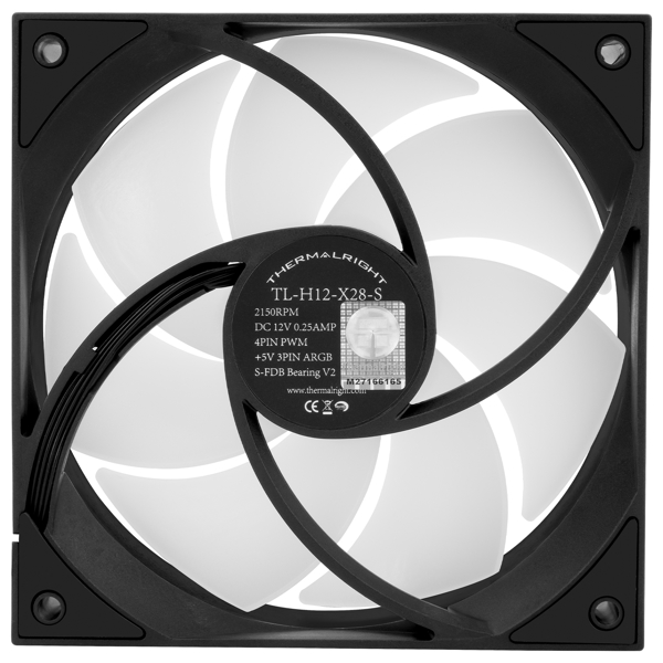 ქულერი ThermalRight TL-H12-X28-S ARGB, 120mm, 2150RPM, Case Fan, Black