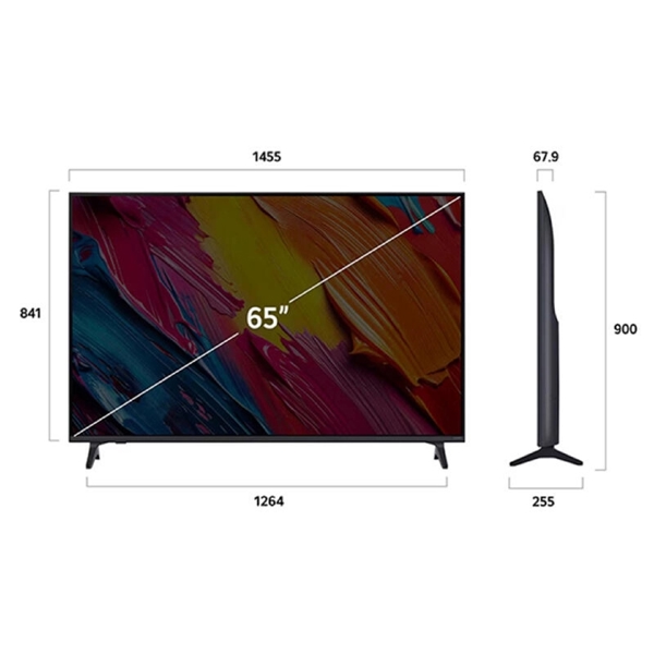 TV LG 65QNED70A6A.AMCN QNED, 65", 4K UHD, Smart TV, USB, HDMI, LAN, BT, WIFI, Black