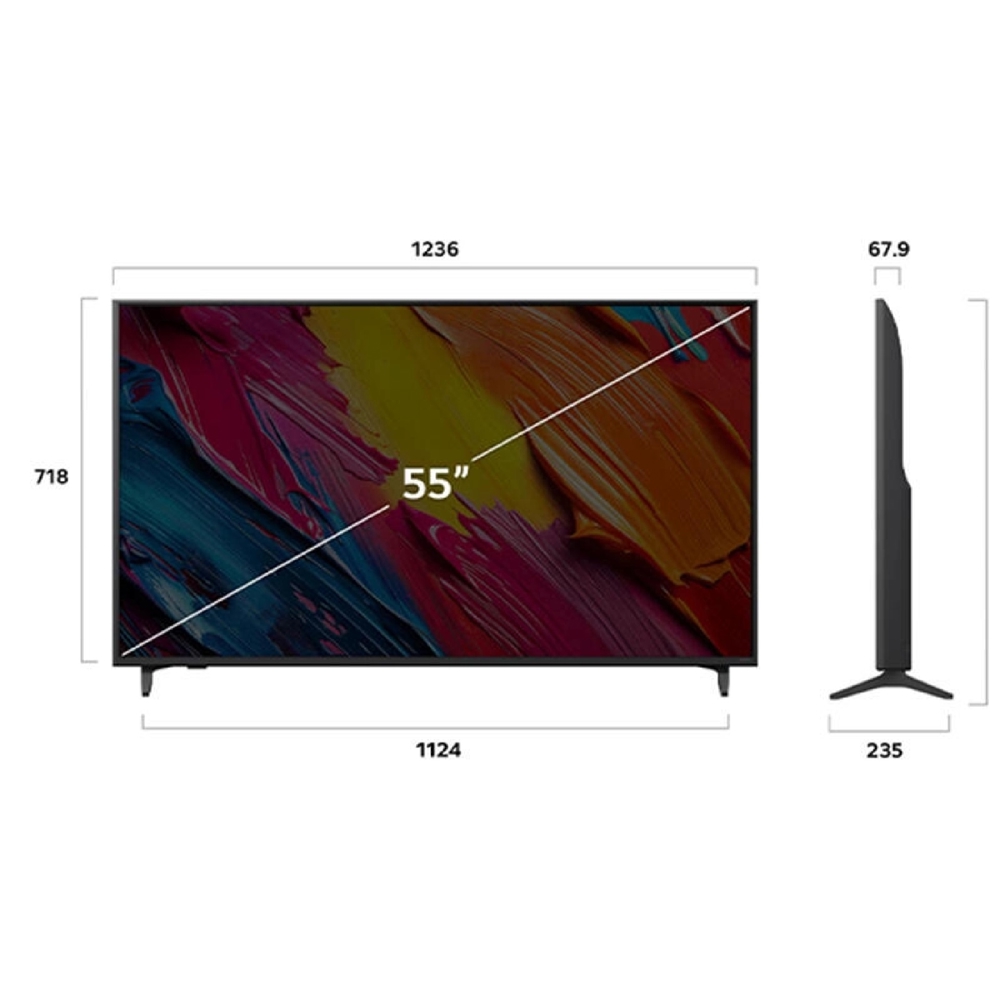 TV LG 55QNED70A6A.AMCN QNED, 55", 4K UHD, Smart TV, USB, HDMI, LAN, BT, WIFI, Black