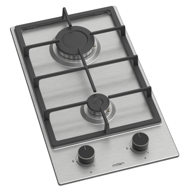 ჩასაშენებელი გაზის ქურის ზედაპირი Millen MH2GX, Built-in Gas Cooktop, Stainless Steel