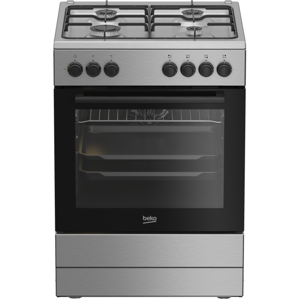 გაზქურა Beko FBE62120XDN, 4 Gas, Gas Cooker, Grey