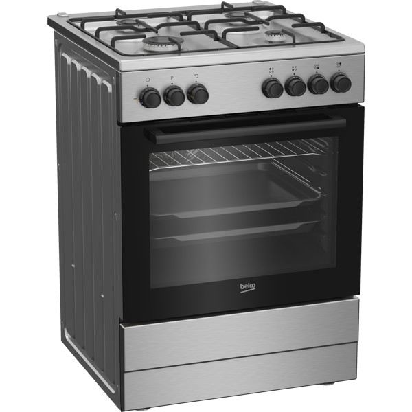 გაზქურა Beko FBE62120XDN, 4 Gas, Gas Cooker, Grey