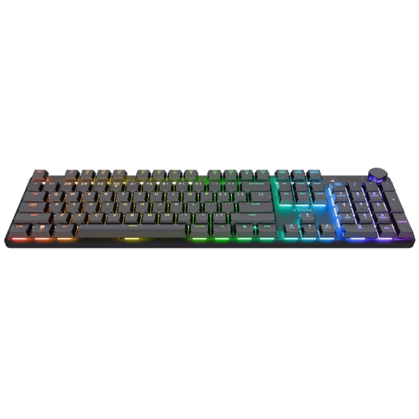 კლავიატურა Trust 25368 GXT868 TORIX, Wireless, RGB, USB, USB-C, Mechanical Gaming Keyboard, Black