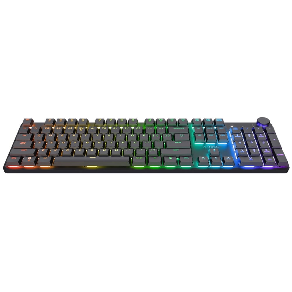 კლავიატურა Trust 25368 GXT868 TORIX, Wireless, RGB, USB, USB-C, Mechanical Gaming Keyboard, Black