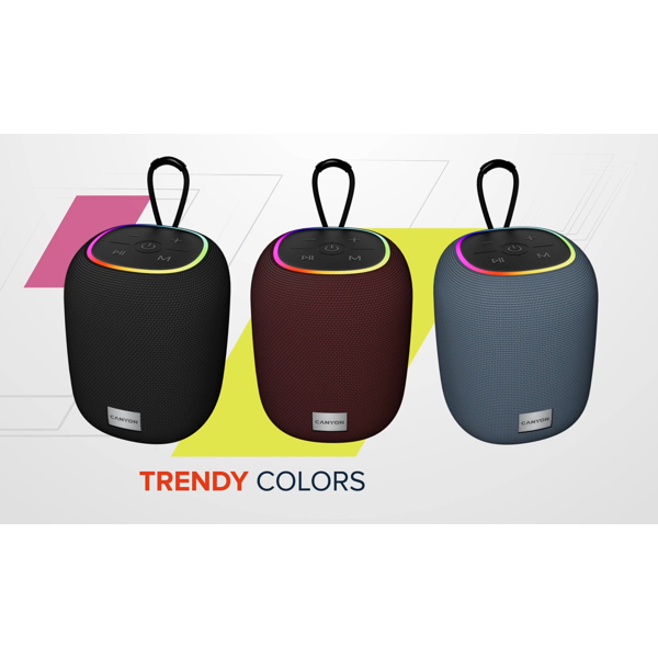 დინამიკი Canyon CNE-CBTSP8G BSP-8, 10W, Bluetooth, TF card, AUX, USB, Speaker, Grey