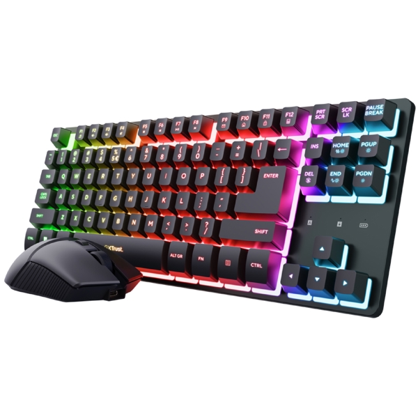 კლავიატურა+მაუსი Trust 25982 GXT832 Thado, Wireless, USB, Keyboard And Mouse, Black