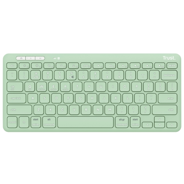 კლავიატურა Trust 25096 Lyra Compact, Wireless, Bluetooth, USB, USB-C, Keyboard, Mint