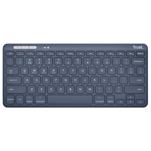 კლავიატურა Trust 25095 Lyra Compact, Wireless, Bluetooth, USB, USB-C, Keyboard, Blue