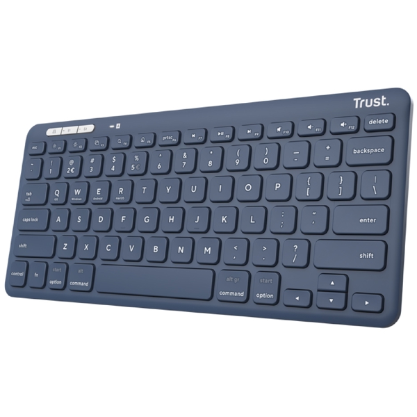 კლავიატურა Trust 25095 Lyra Compact, Wireless, Bluetooth, USB, USB-C, Keyboard, Blue