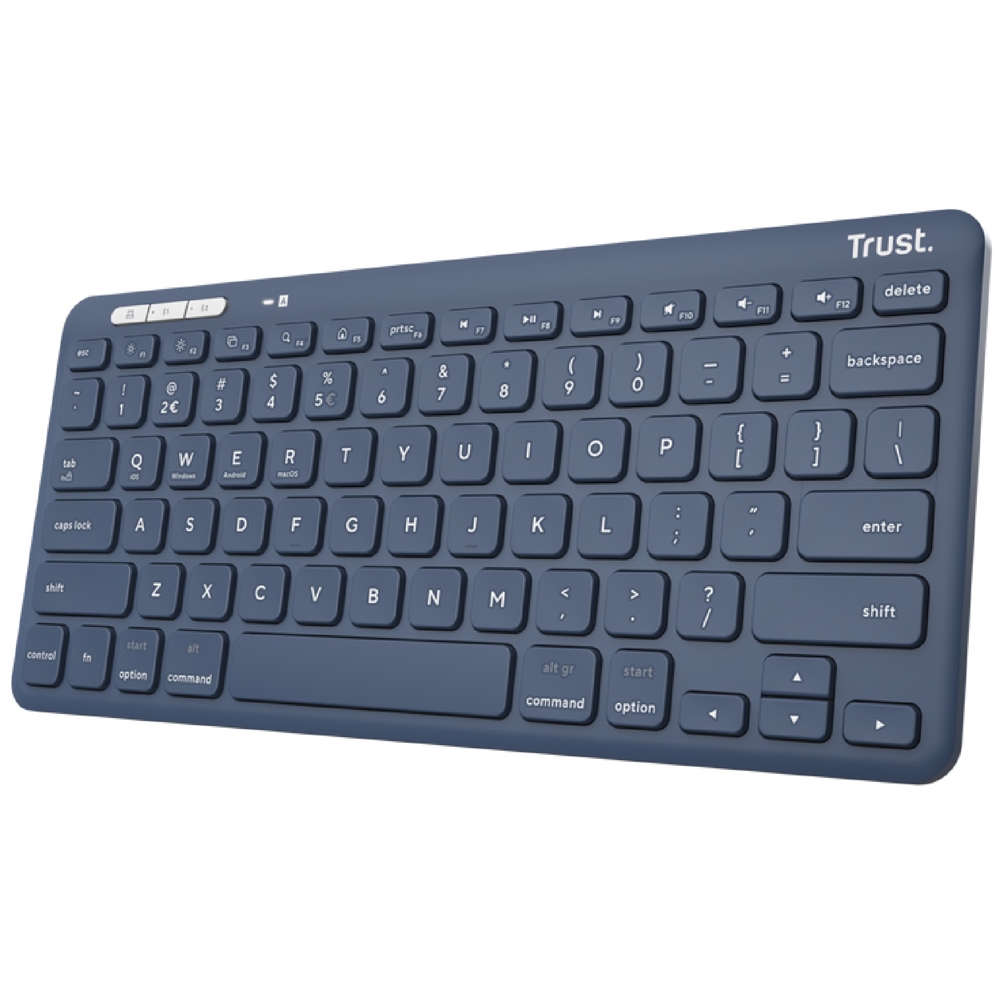 კლავიატურა Trust 25095 Lyra Compact, Wireless, Bluetooth, USB, USB-C, Keyboard, Blue