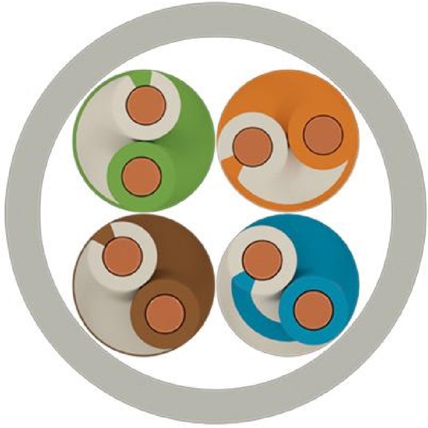 Lan Cable Etk kablo Cat 5e U/UTP 4x2x24 AWG LSOH-305M, 305m, Grey