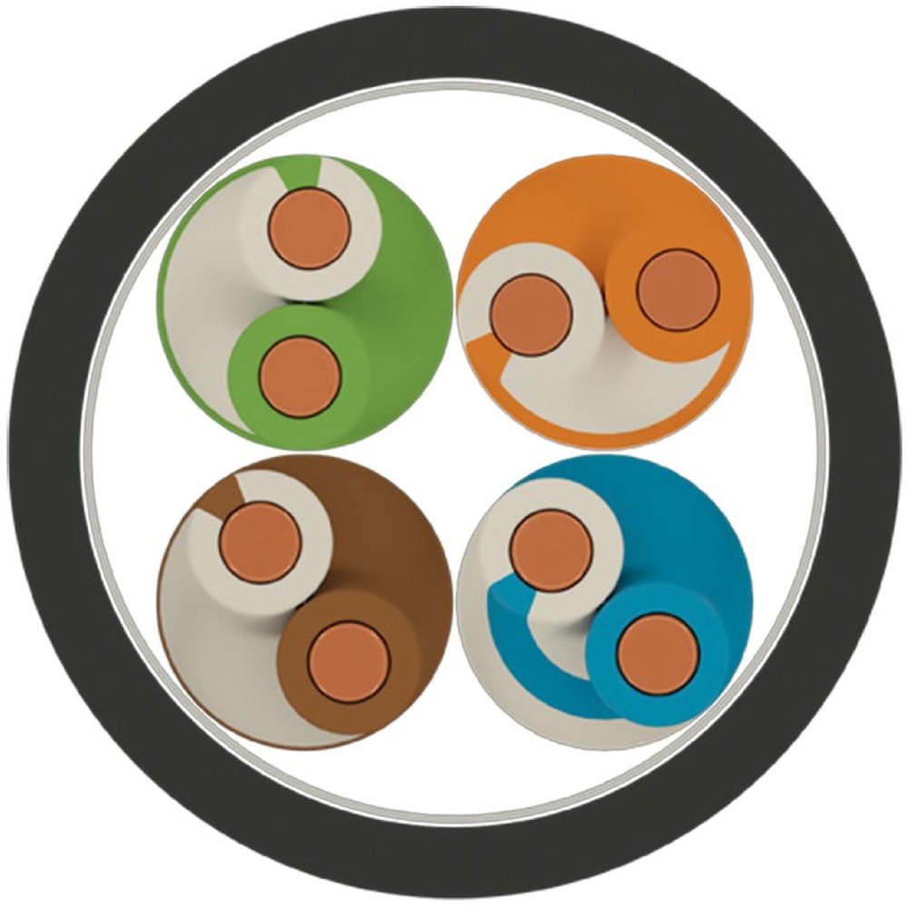 Lan Cable Etk kablo Cat 5e U/UTP 4x2x24 AWG PE-305M, 305m, Black