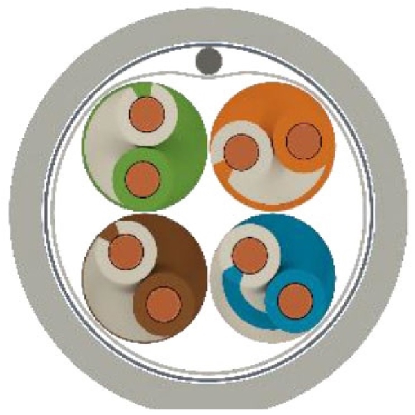 Lan Cable Etk kablo Cat 5e F/UTP 4x2x25 AWG PVC-305M, 305m, Grey